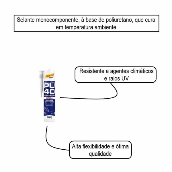 SELANTE PU-40 CONSTRUÇÃO 400g MUNDIAL PRIME - Image 4